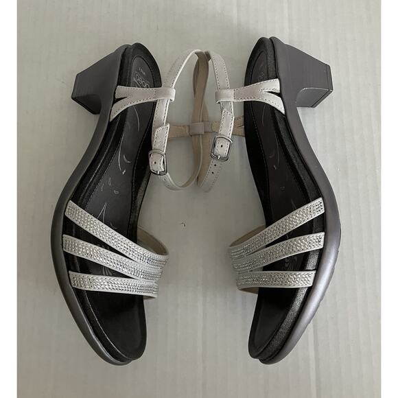 Womens abeo Bio System Grace Sandal Heel Orthotic Shoes Silver Glitz WN8.5 EUC - Picture 4 of 8